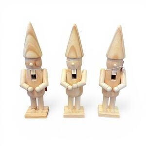 NEW Gnome Style Unfinished Wooden Christmas Winter Nutcrackers